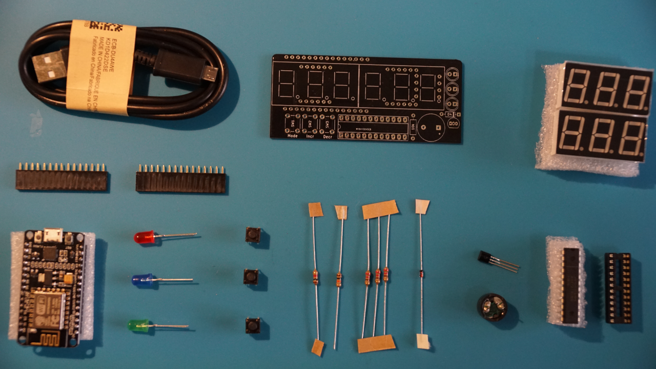 A microUSB cable comes with the Atlas kit, but is not required in the assembly process.